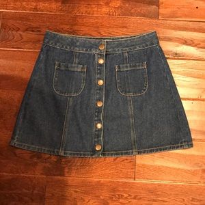 Front Button Jean Skirt.